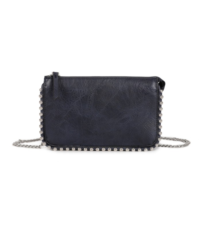 T11850 - Bolso rectangular con bandolera y cuentas de adorno y monedero interior