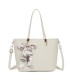 T11889 - Bolso de hombro amplio con pañuelo y textura cuarteada