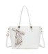 T11889 - Bolso de hombro amplio con pañuelo y textura cuarteada