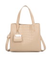 T11895- Bolso bandolera con varios compartimientos y accesorio colgante