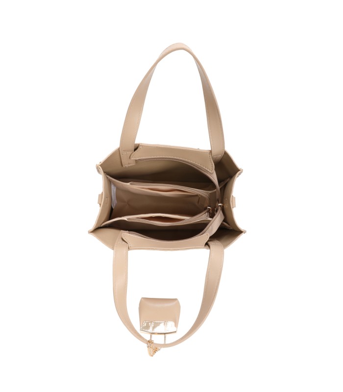 T11895- Bolso bandolera con varios compartimientos y accesorio colgante