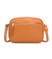 T11892- Bolso rectangular con diversos compartimentos con textura cuarteada