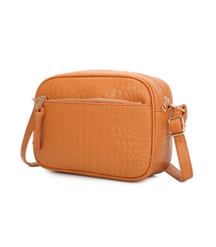 T11892- Bolso rectangular con diversos compartimentos con textura cuarteada