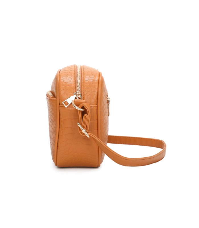 T11892- Bolso rectangular con diversos compartimentos con textura cuarteada
