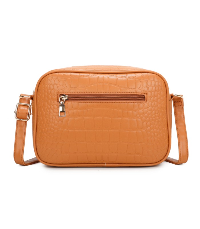 T11892- Bolso rectangular con diversos compartimentos con textura cuarteada