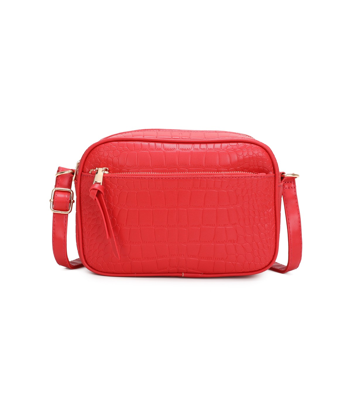 T11892- Bolso rectangular con diversos compartimentos con textura cuarteada