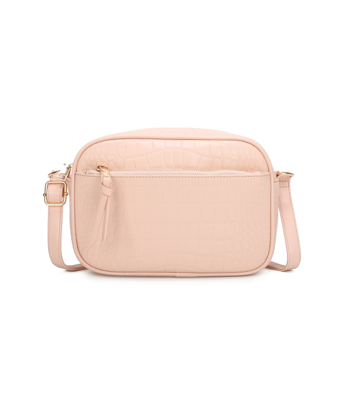 T11892- Bolso rectangular con diversos compartimentos con textura cuarteada