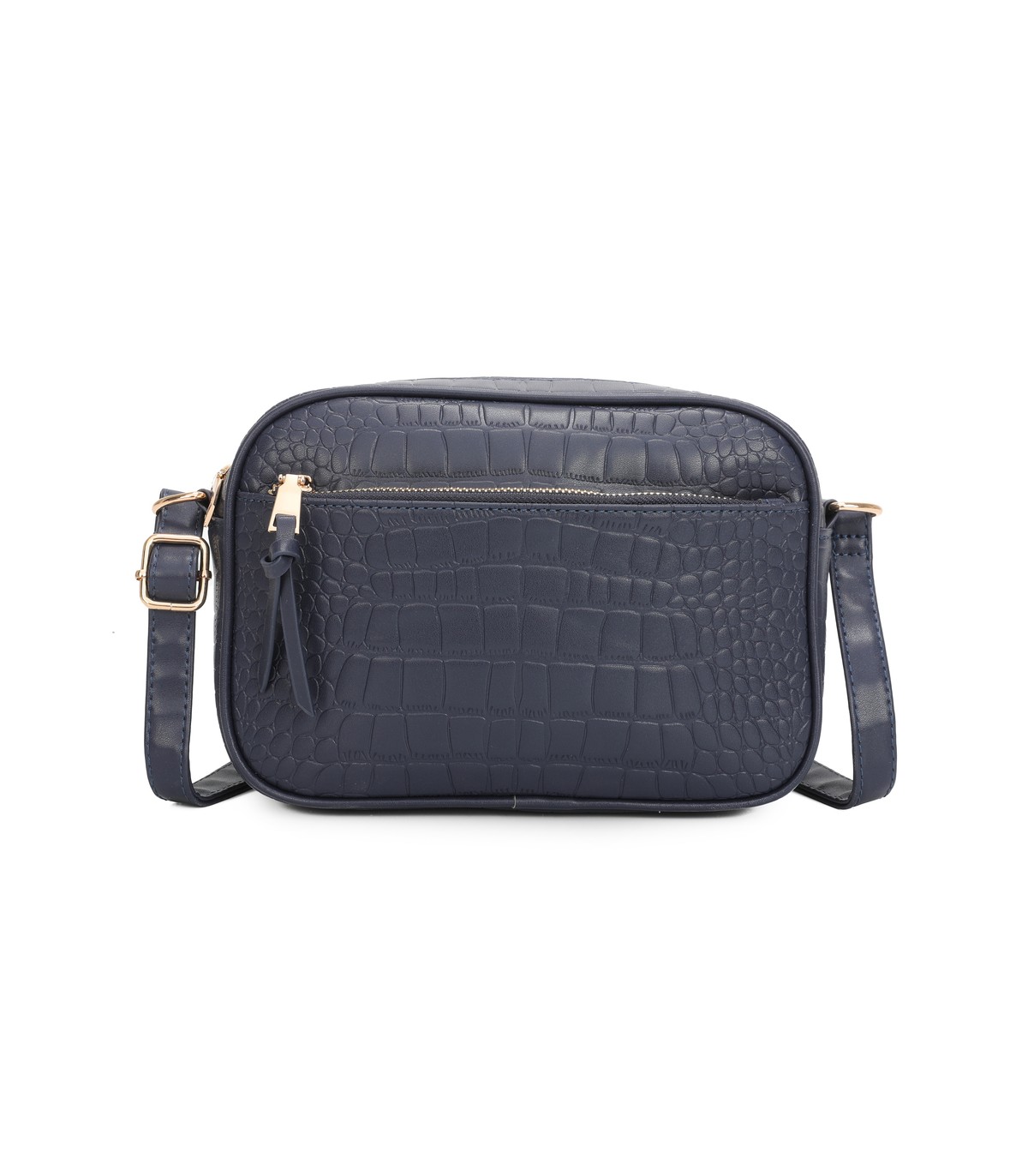 T11892- Bolso rectangular con diversos compartimentos con textura cuarteada