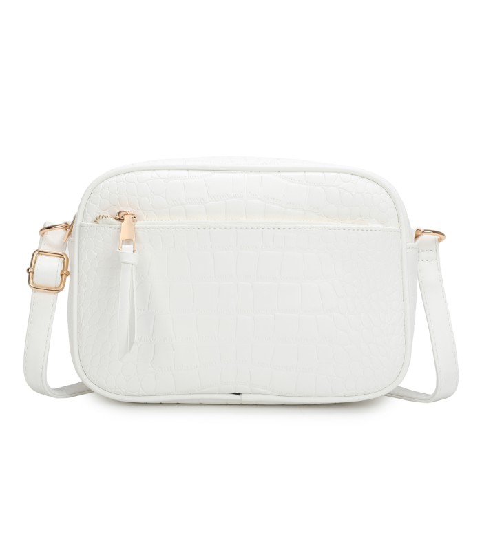 T11892- Bolso rectangular con diversos compartimentos con textura cuarteada