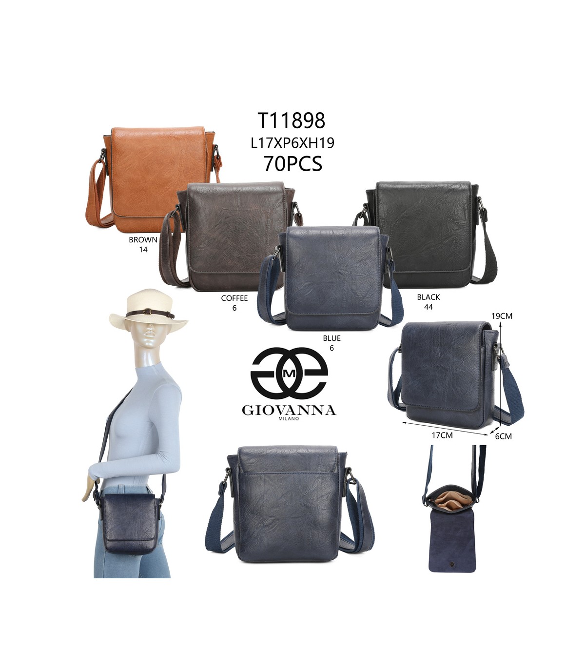 T11898-Bolso Bandolera cruzado casual