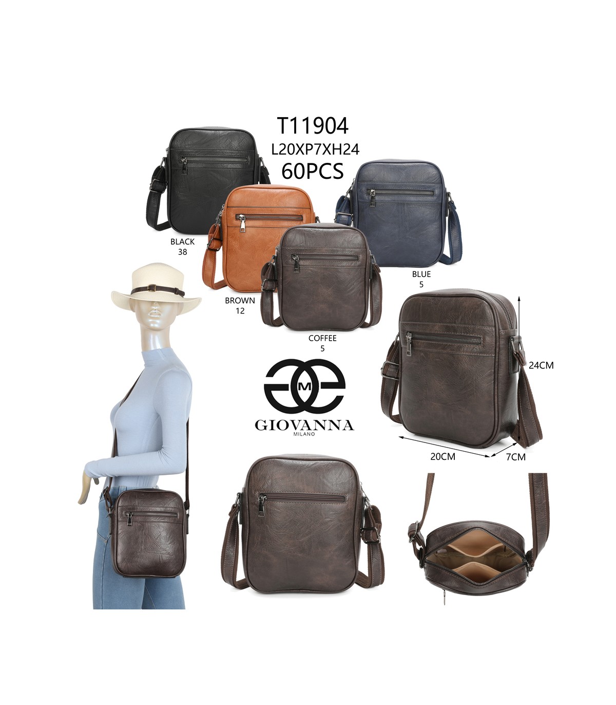 T11904-Bolso Bandolera Multifuncional