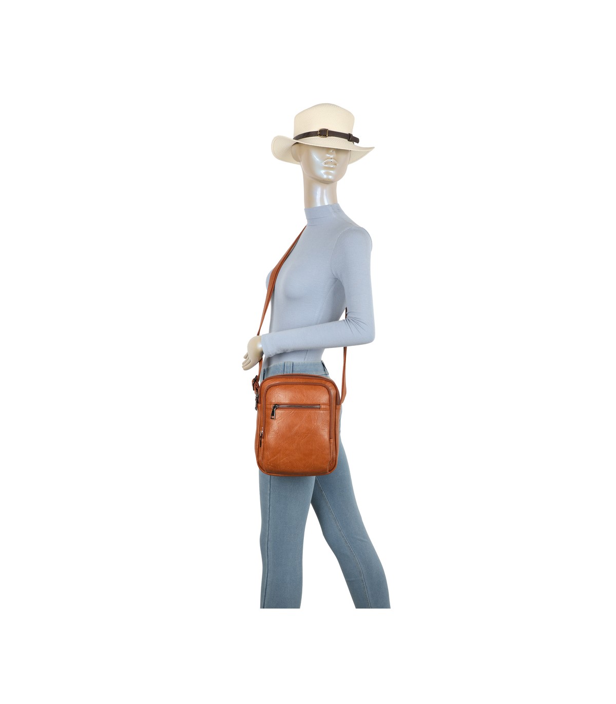 T11906- Bolso bandolera con múltiples bolsillos