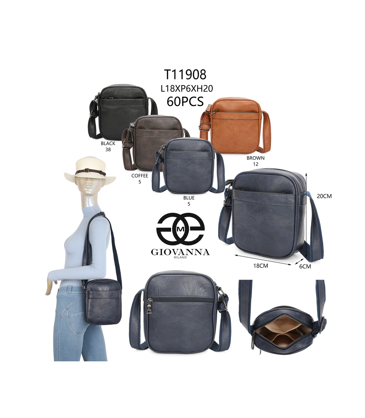 T11908-Bolso con múltiples compartimientos