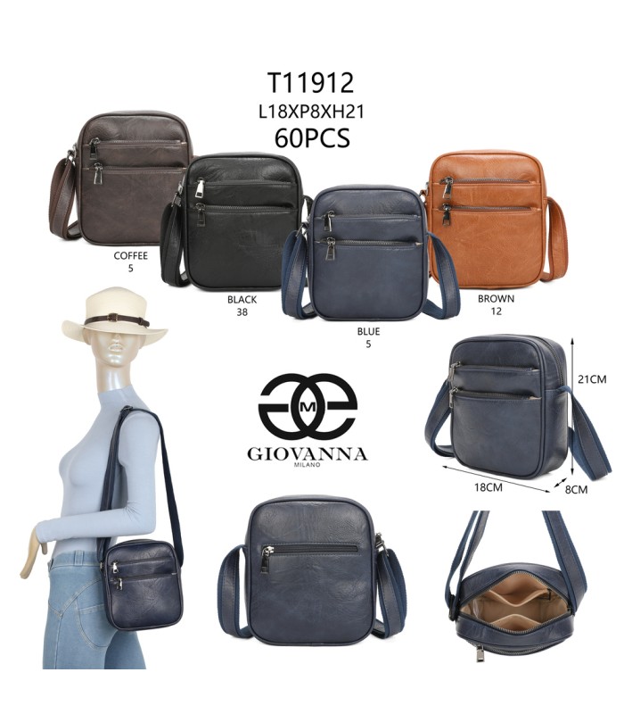 T11912-Bolso de hombro para hombre con múltiples bolsillos
