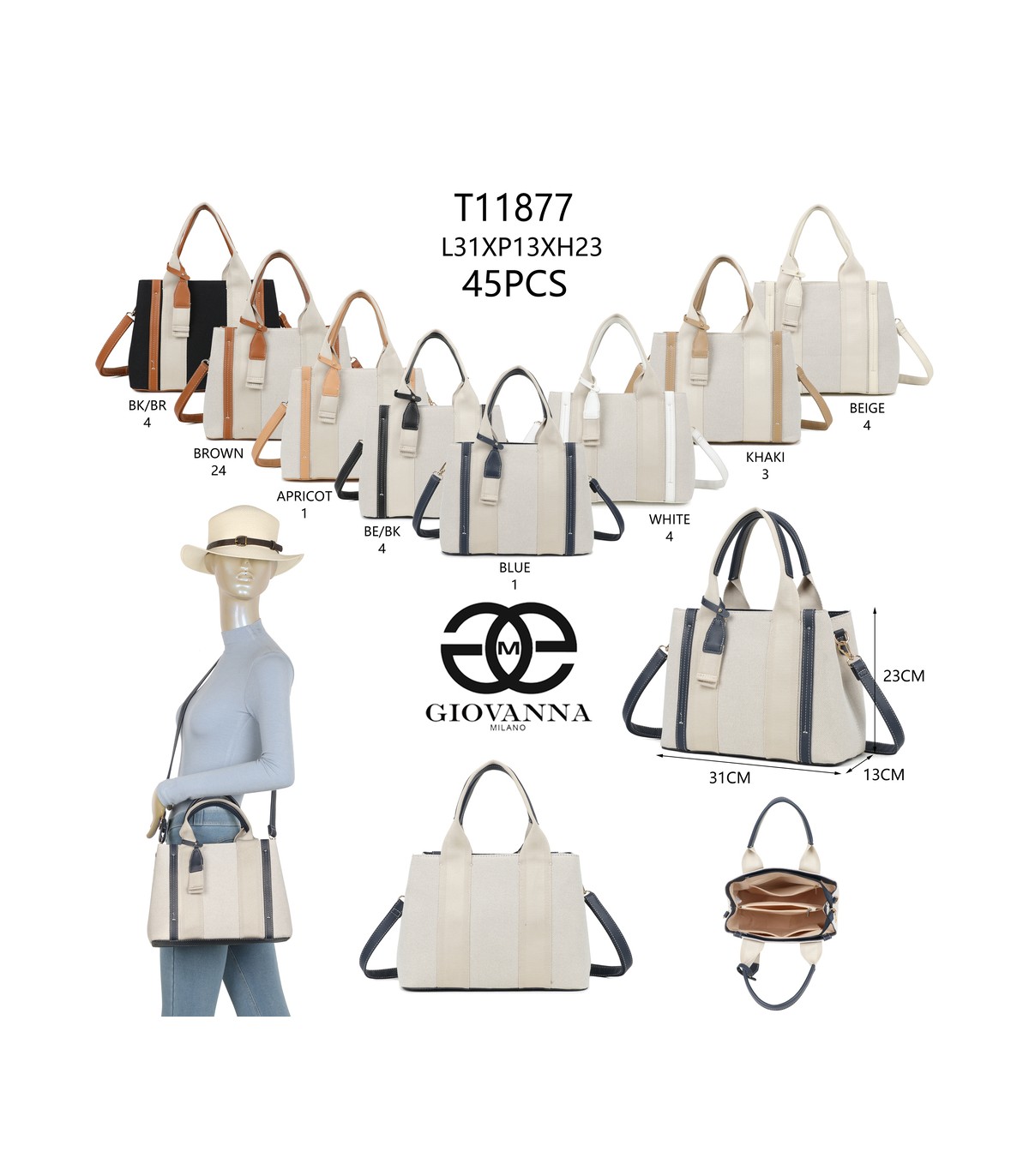 T11877-Bolso de hombro con gran capacidad