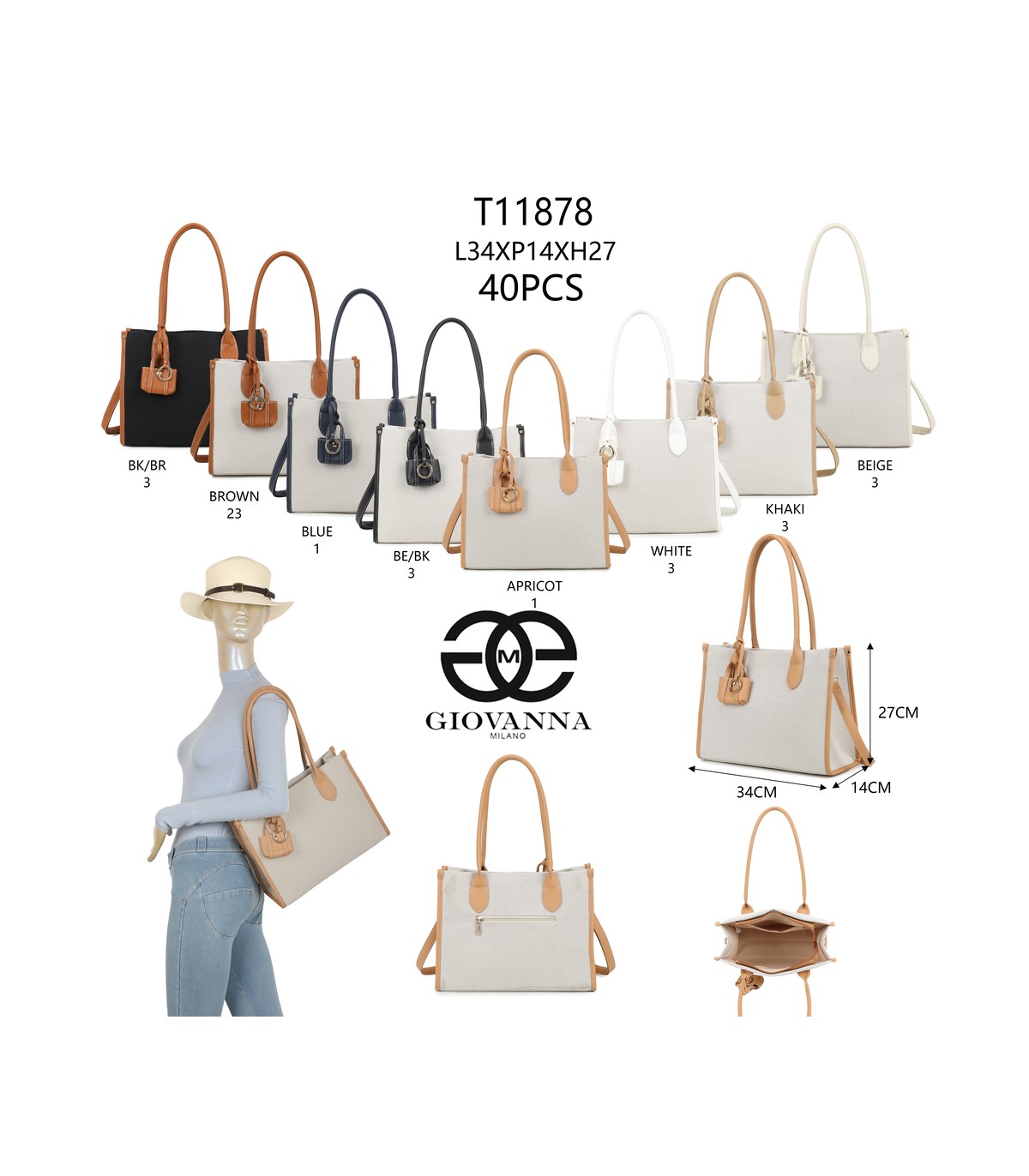 T11878-Bolso de hombro elegante con estilo cruzado