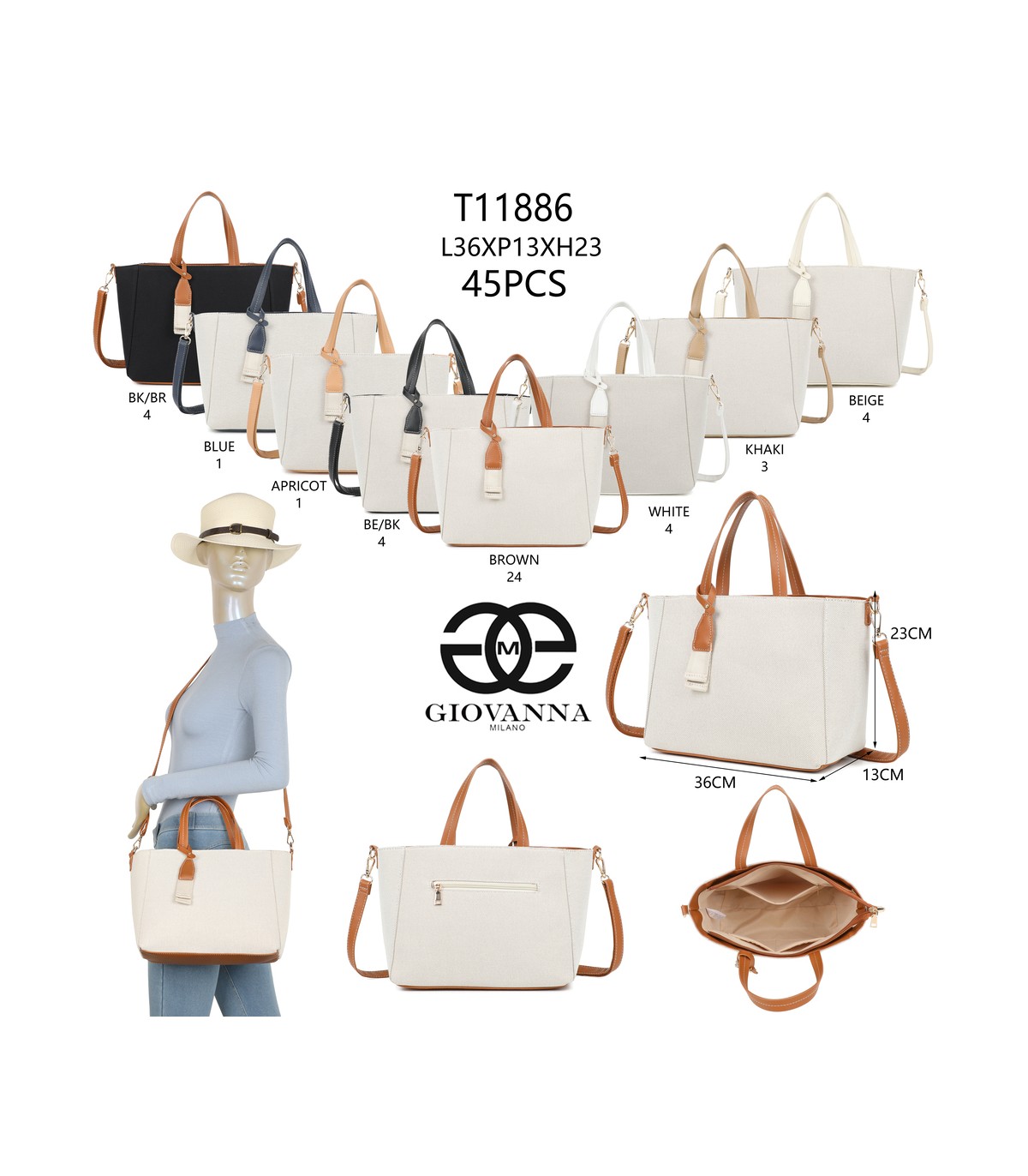 T11886-Bolso de mano grande y resistente