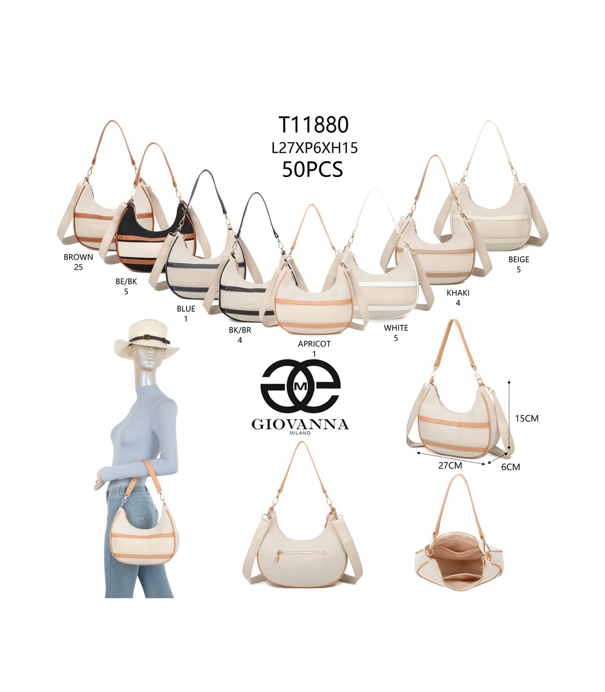 T11880-Bolso bandolera en forma de media luna