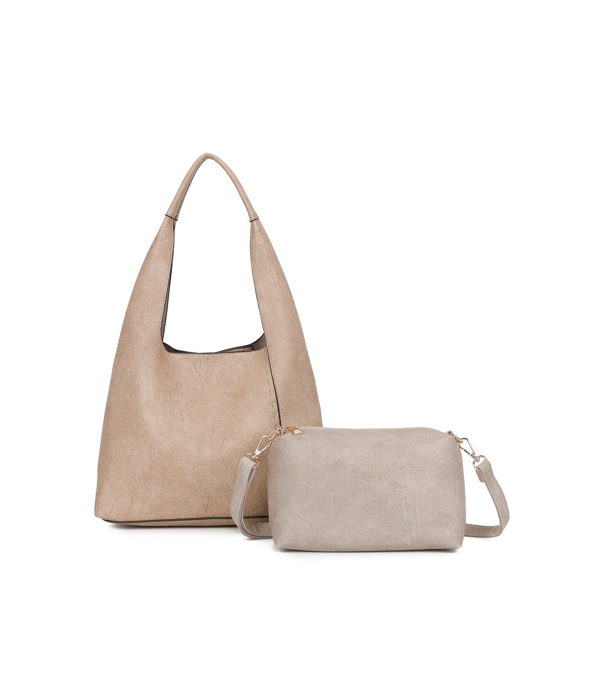 T11739 - Bolso de hombro estilo saco con bandolera y Neceser.