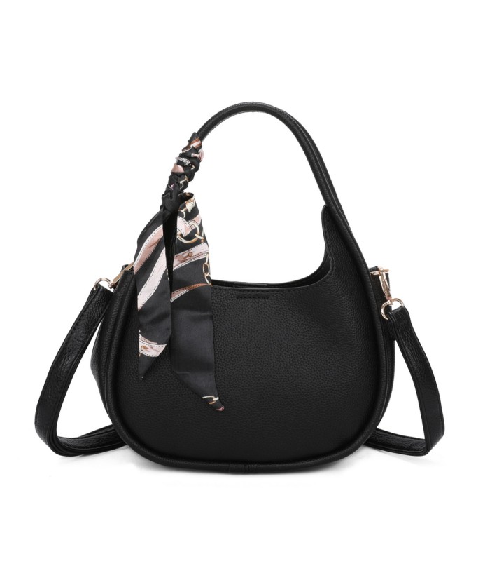 T11579 - Bolso bandolera estilo hobo con pañuelo a juego