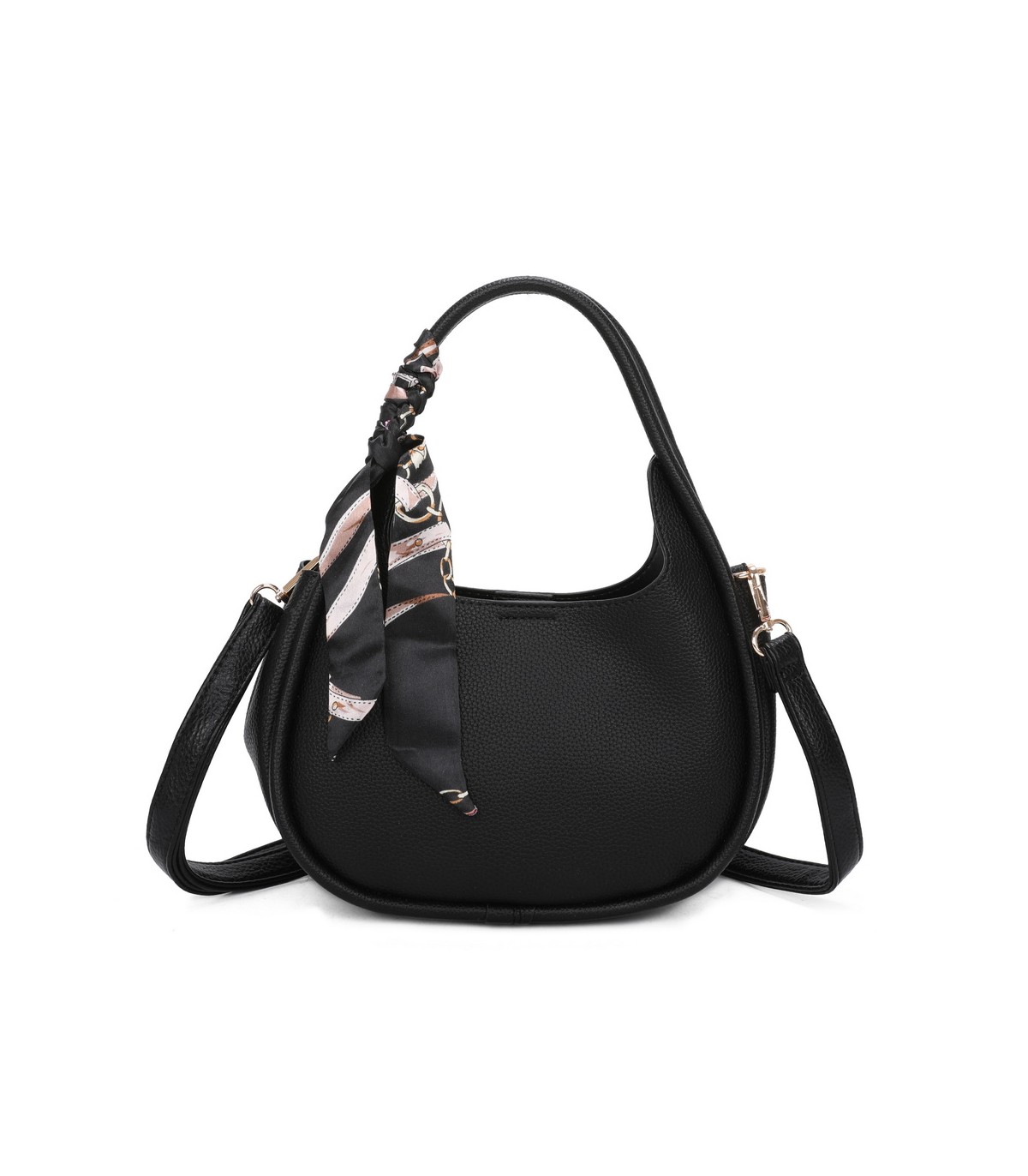 T11579 - Bolso bandolera estilo hobo con pañuelo a juego