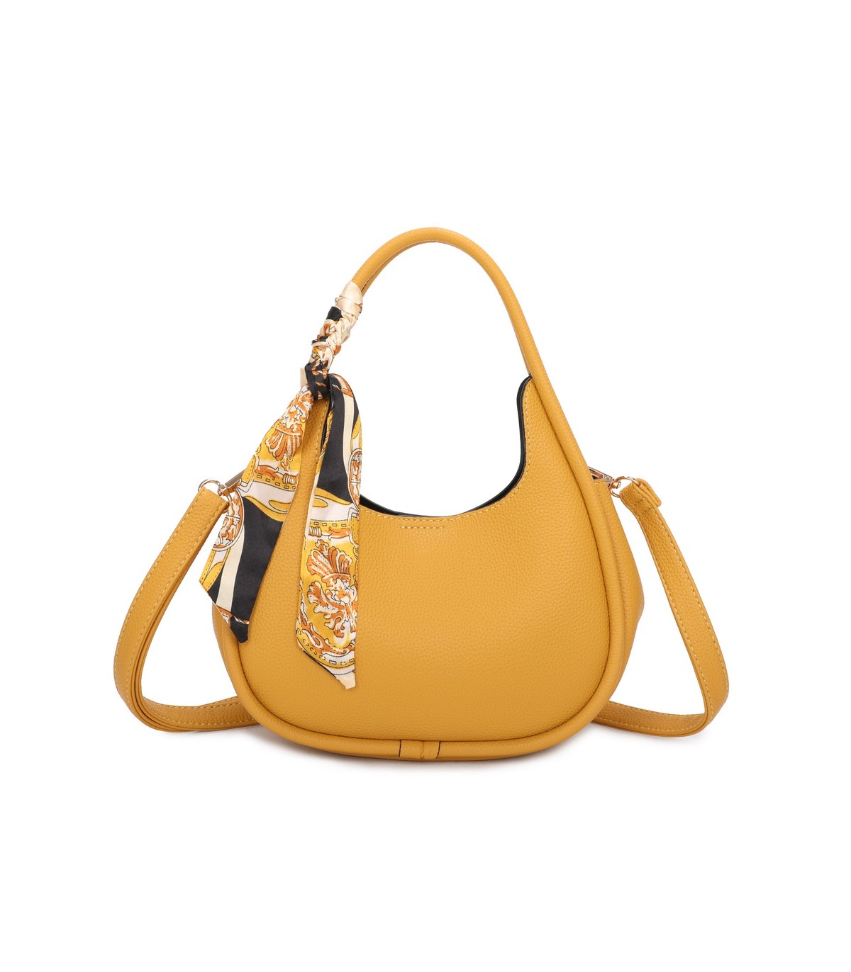 T11579 - Bolso bandolera estilo hobo con pañuelo a juego