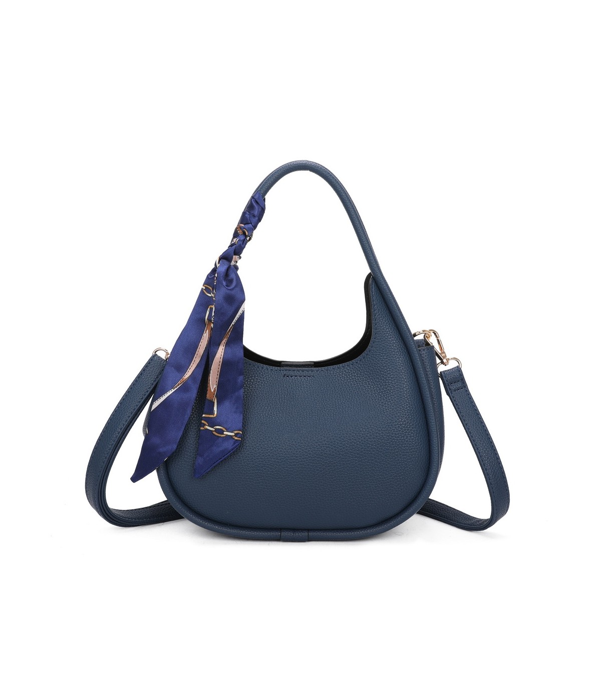 T11579 - Bolso bandolera estilo hobo con pañuelo a juego