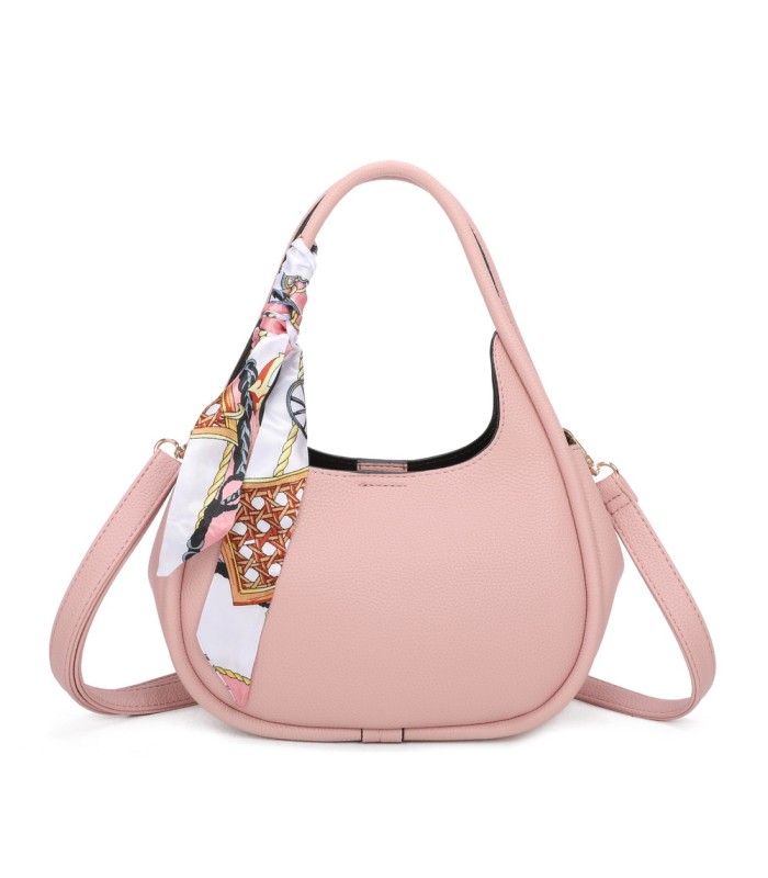 T11579 - Bolso bandolera estilo hobo con pañuelo a juego