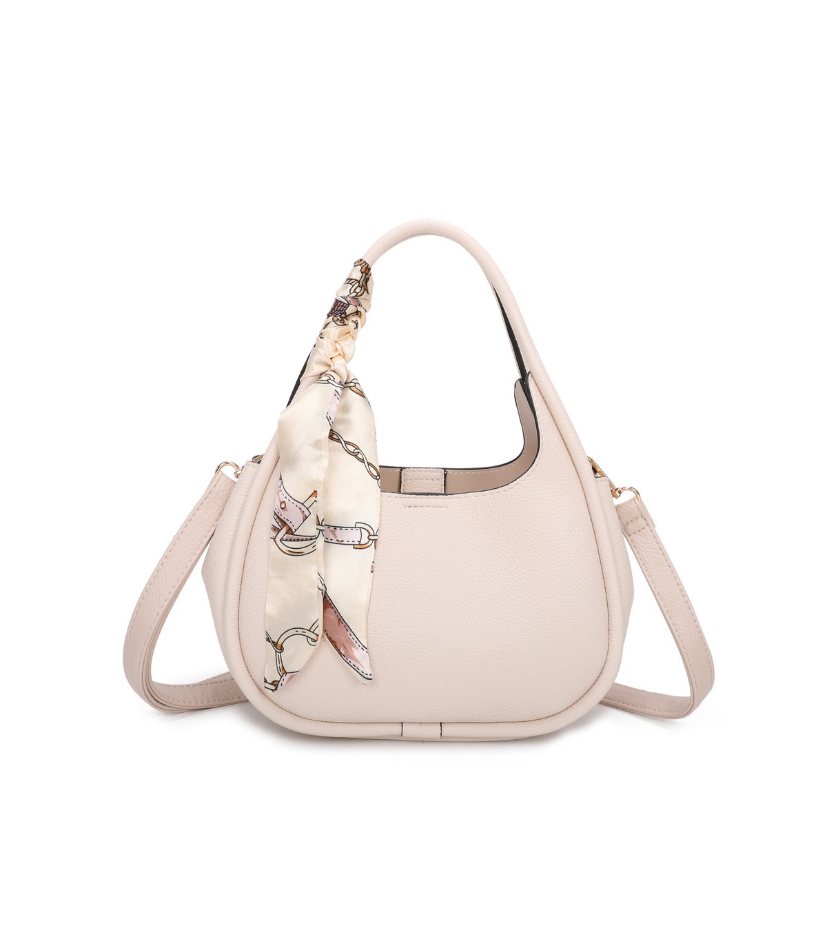 T11579 - Bolso bandolera estilo hobo con pañuelo a juego