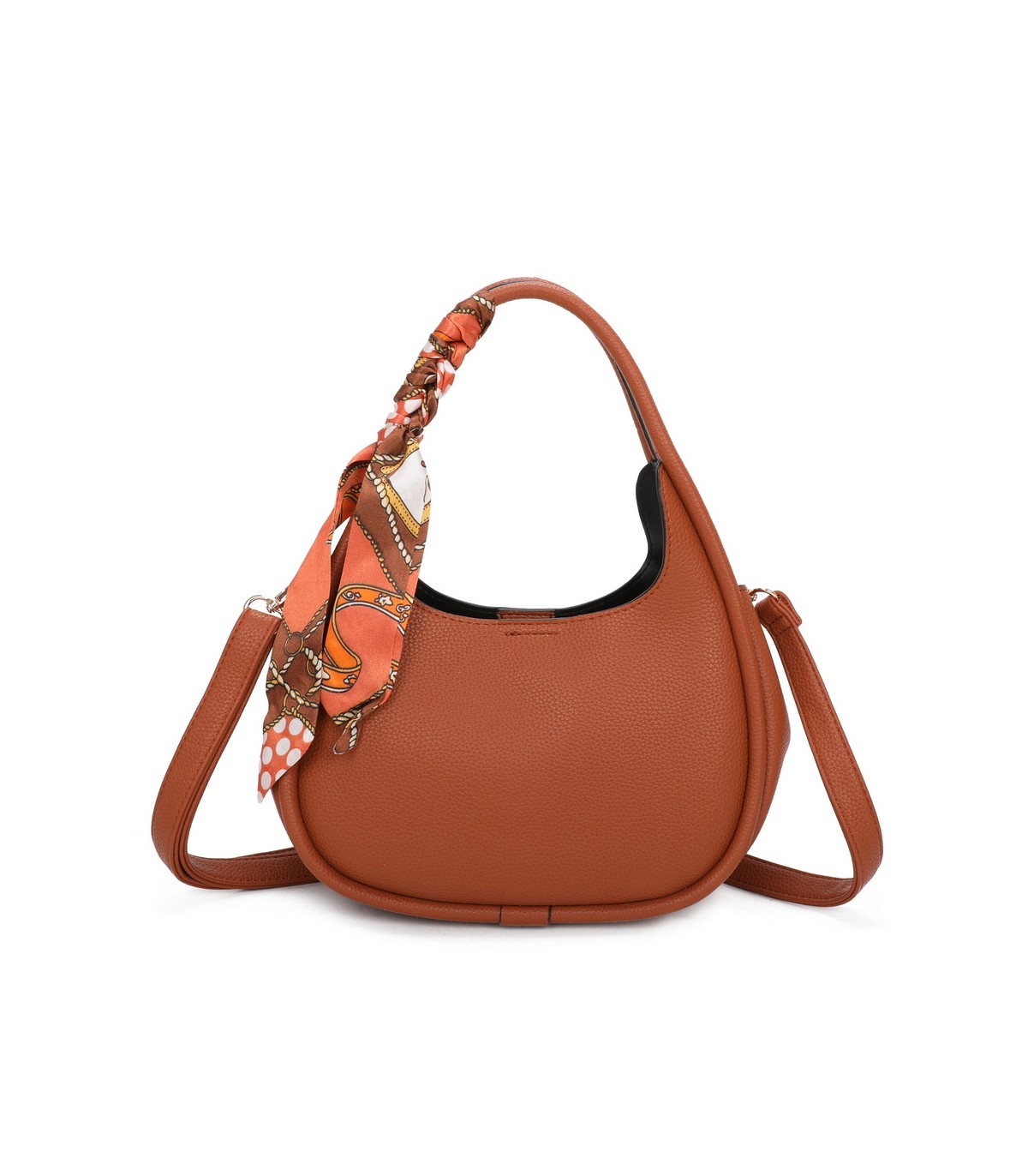 T11579 - Bolso bandolera estilo hobo con pañuelo a juego