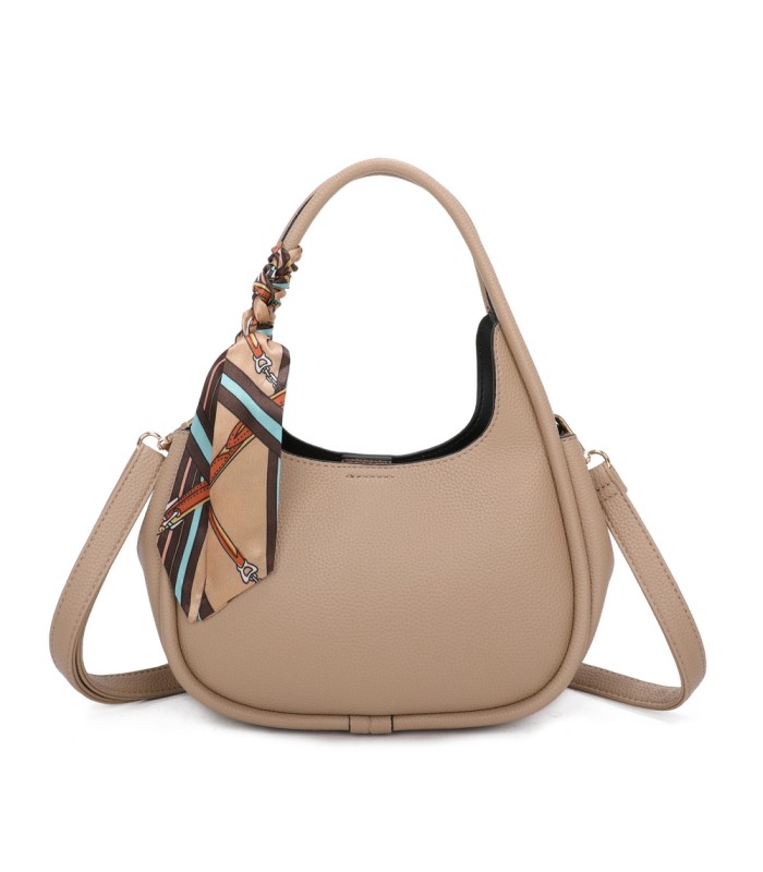 T11579 - Bolso bandolera estilo hobo con pañuelo a juego