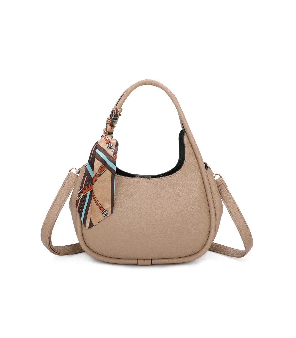 T11579 - Bolso bandolera estilo hobo con pañuelo a juego