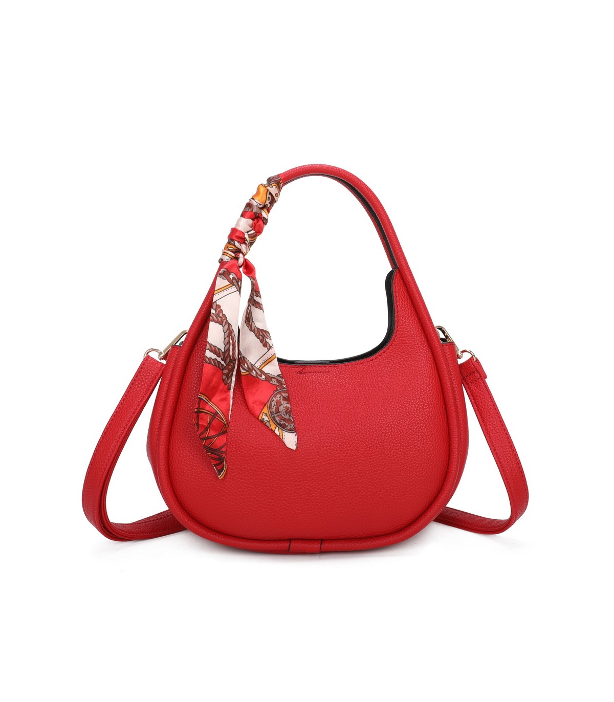 T11579 - Bolso bandolera estilo hobo con pañuelo a juego