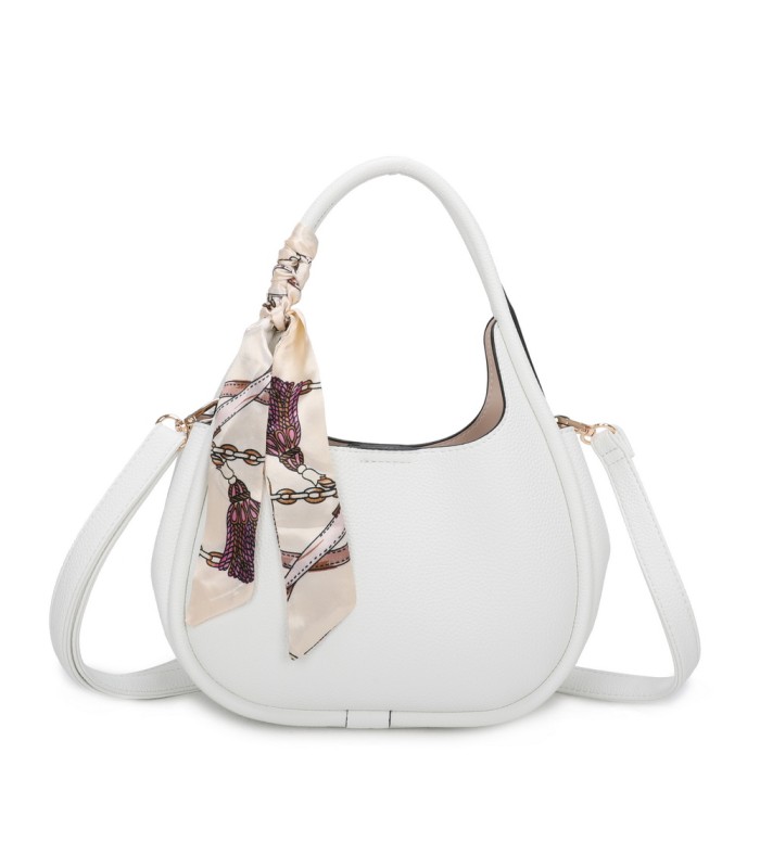 T11579 - Bolso bandolera estilo hobo con pañuelo a juego