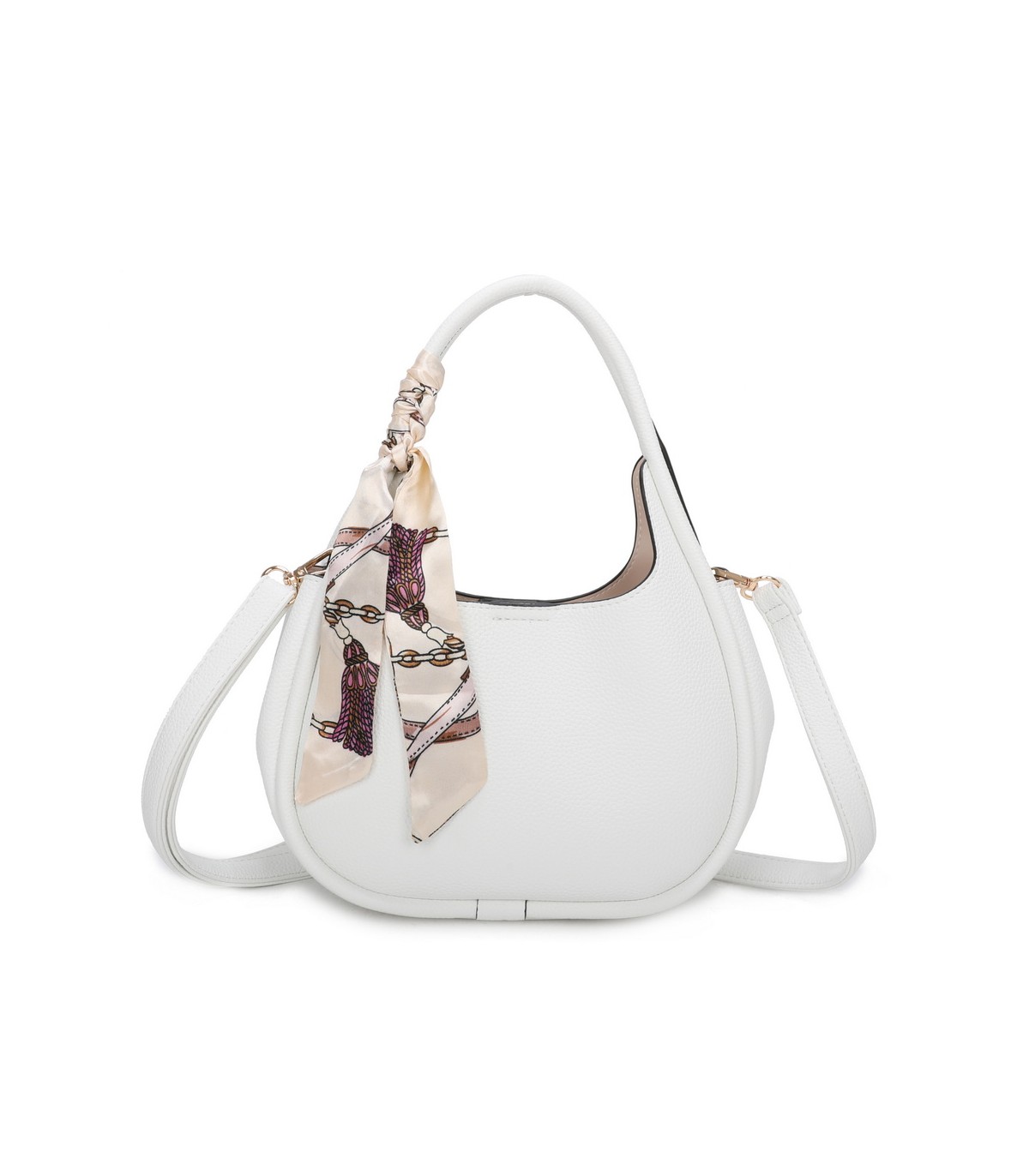 T11579 - Bolso bandolera estilo hobo con pañuelo a juego