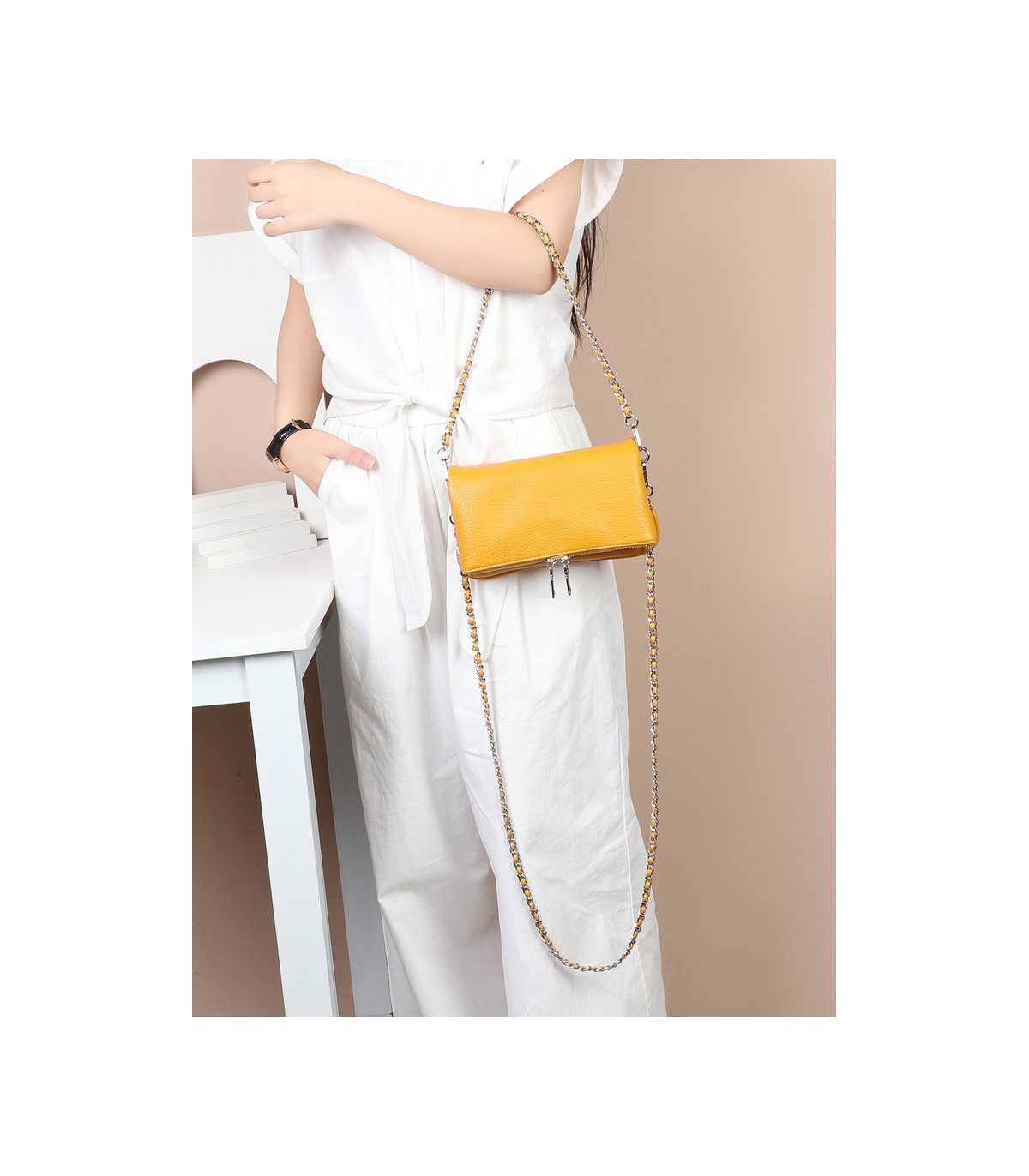 T11914-Bolso Bandolera con cierre y Boton
