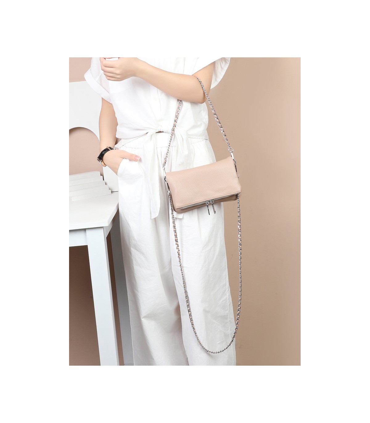 T11914-Bolso Bandolera con cierre y Boton
