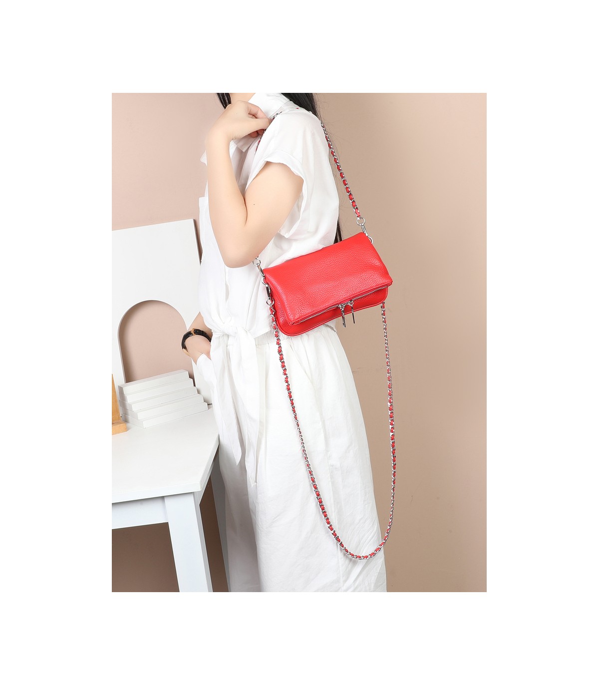 T11914-Bolso Bandolera con cierre y Boton