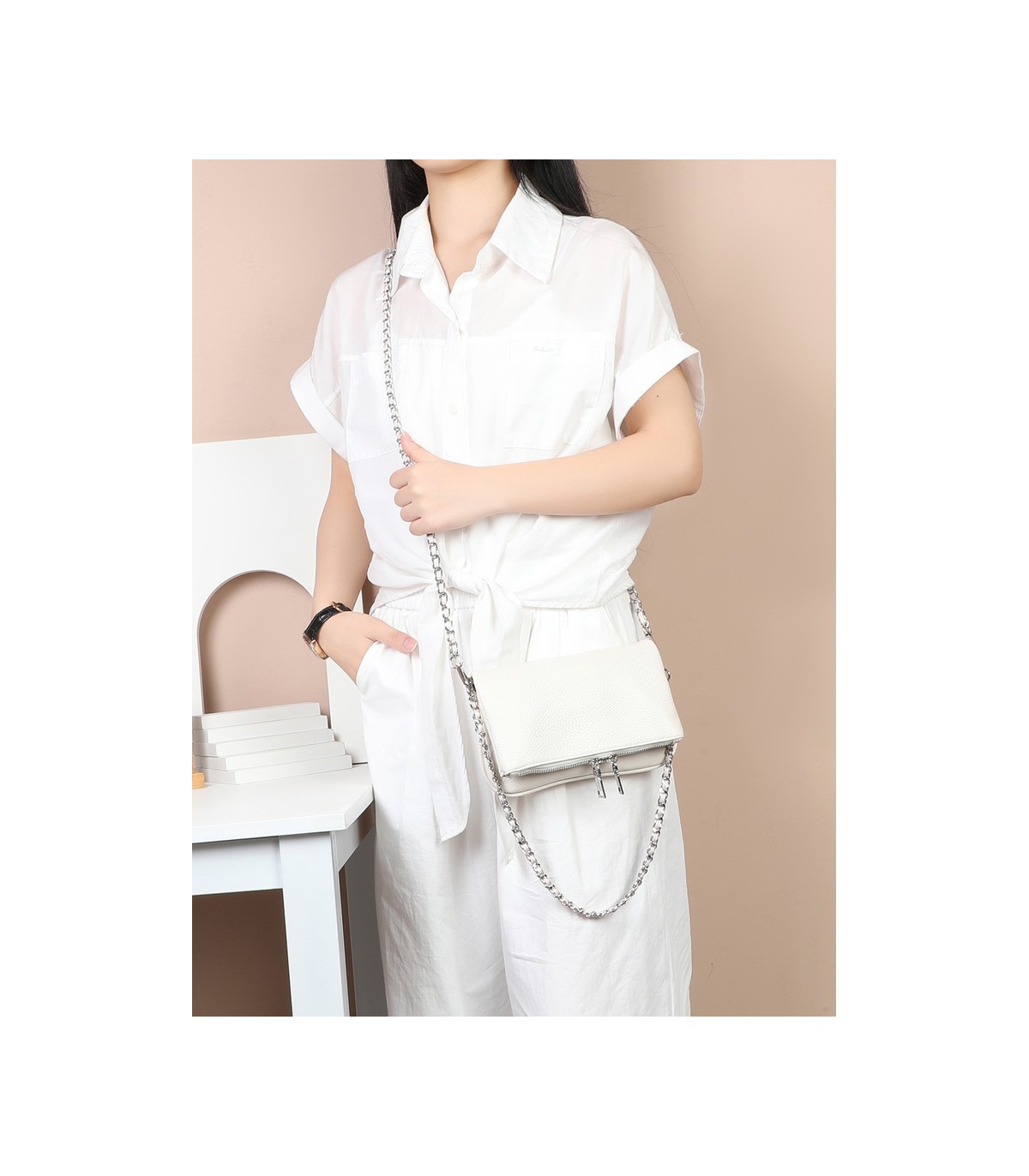 T11914-Bolso Bandolera con cierre y Boton