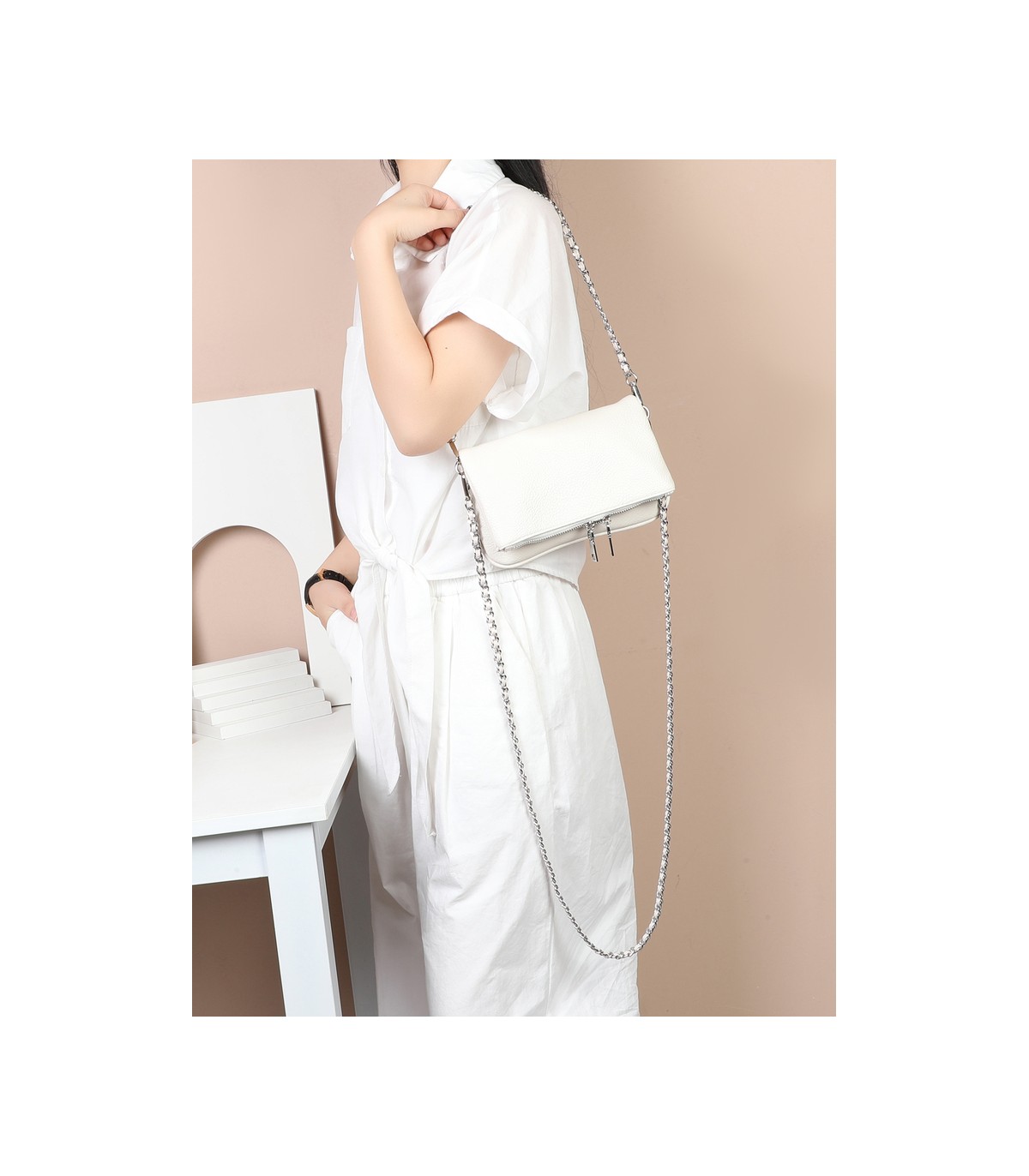 T11914-Bolso Bandolera con cierre y Boton
