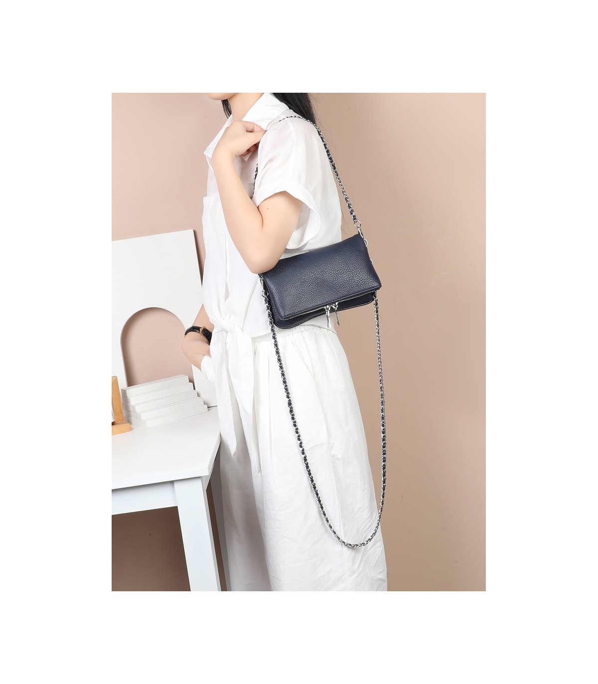 T11914-Bolso Bandolera con cierre y Boton