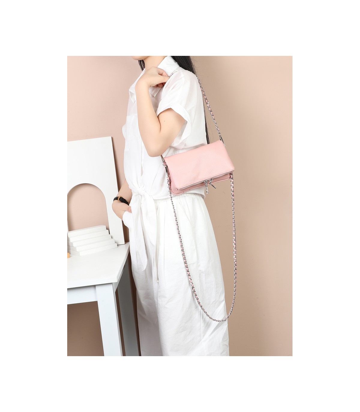 T11914-Bolso Bandolera con cierre y Boton