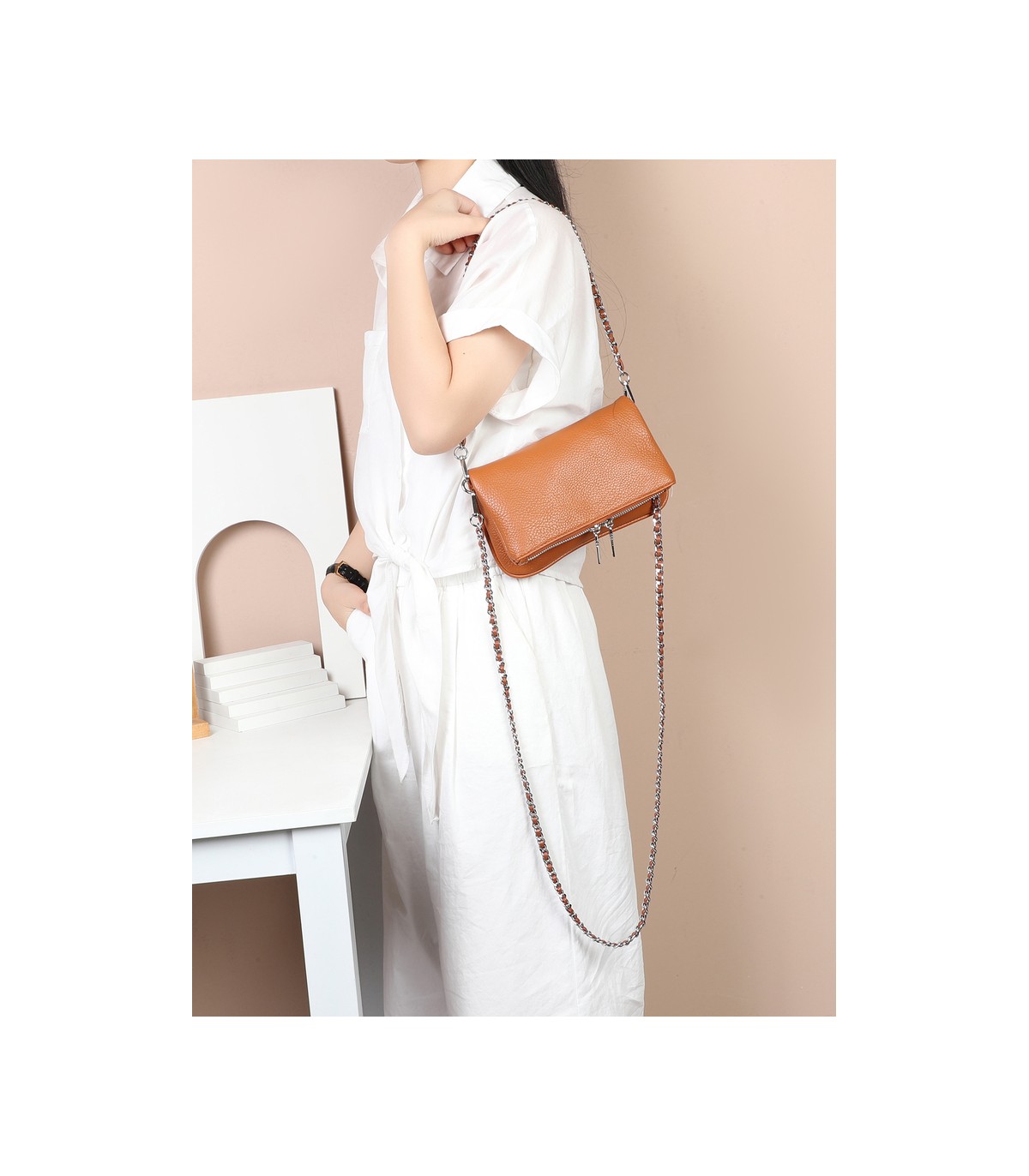 T11914-Bolso Bandolera con cierre y Boton