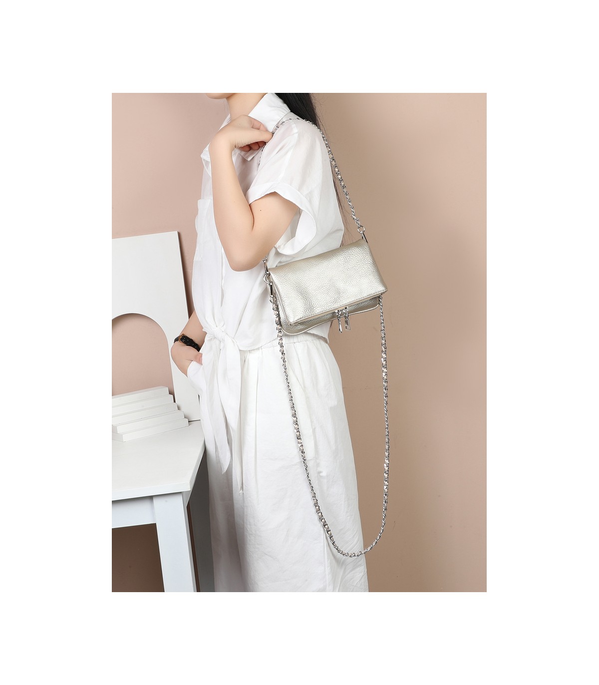 T11914-Bolso Bandolera con cierre y Boton
