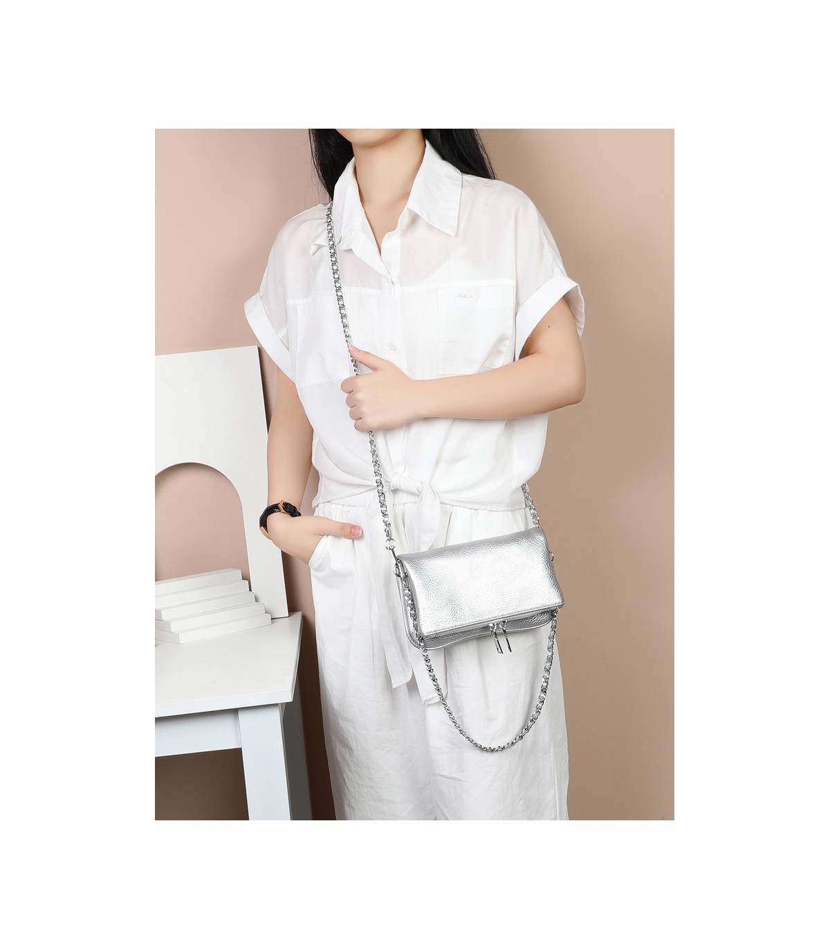 T11914-Bolso Bandolera con cierre y Boton