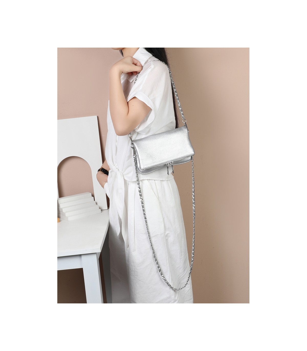 T11914-Bolso Bandolera con cierre y Boton