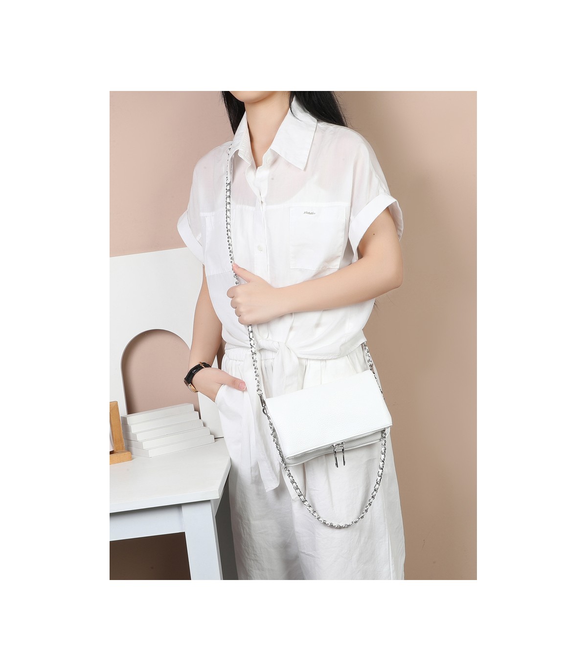 T11914-Bolso Bandolera con cierre y Boton