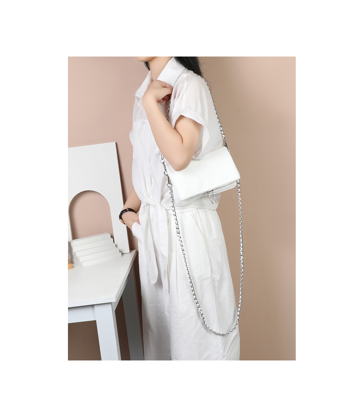 T11914-Bolso Bandolera con cierre y Boton