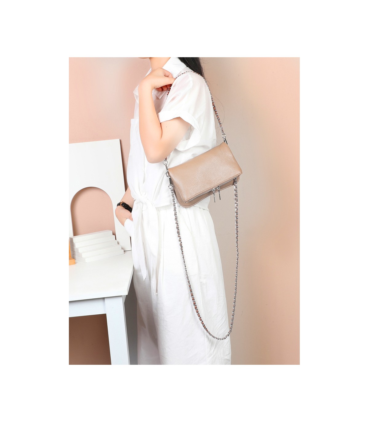T11914-Bolso Bandolera con cierre y Boton