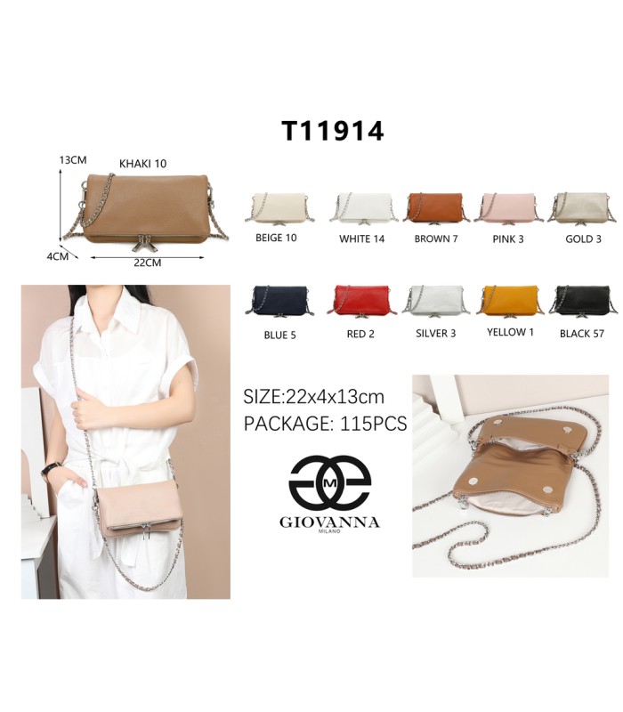 T11914-Bolso Bandolera con cierre y Boton